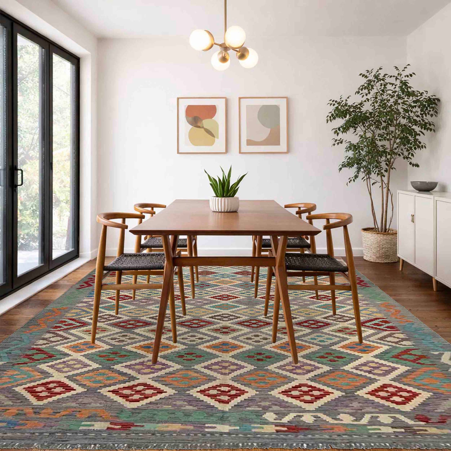 Handmade Vegetable Kilim 6' 4" x 9' 9" (ft) - No. R37861