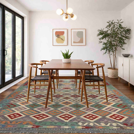 Handmade Vegetable Kilim 6' 4" x 9' 9" (ft) - No. R37861