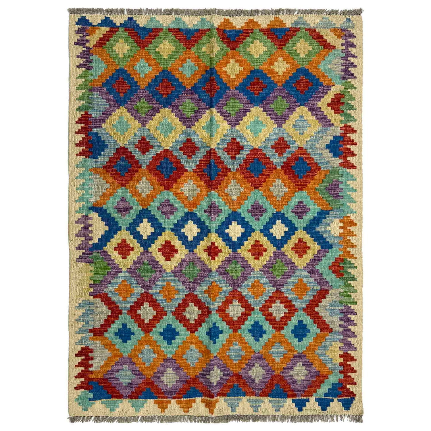 Handmade Vegetable Kelim 3' 3" x 4' 11" (ft) - No. R37862