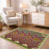 Handmade Vegetable Kilim 3' 3" x 4' 9" (ft) - No. R37868