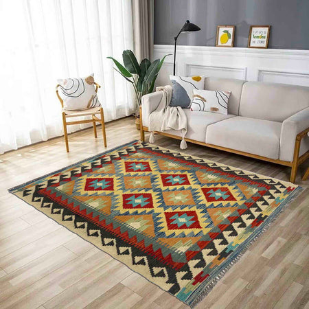 Handmade Vegetable Kelim 3' 3" x 5' 1" (ft) - No. R37876