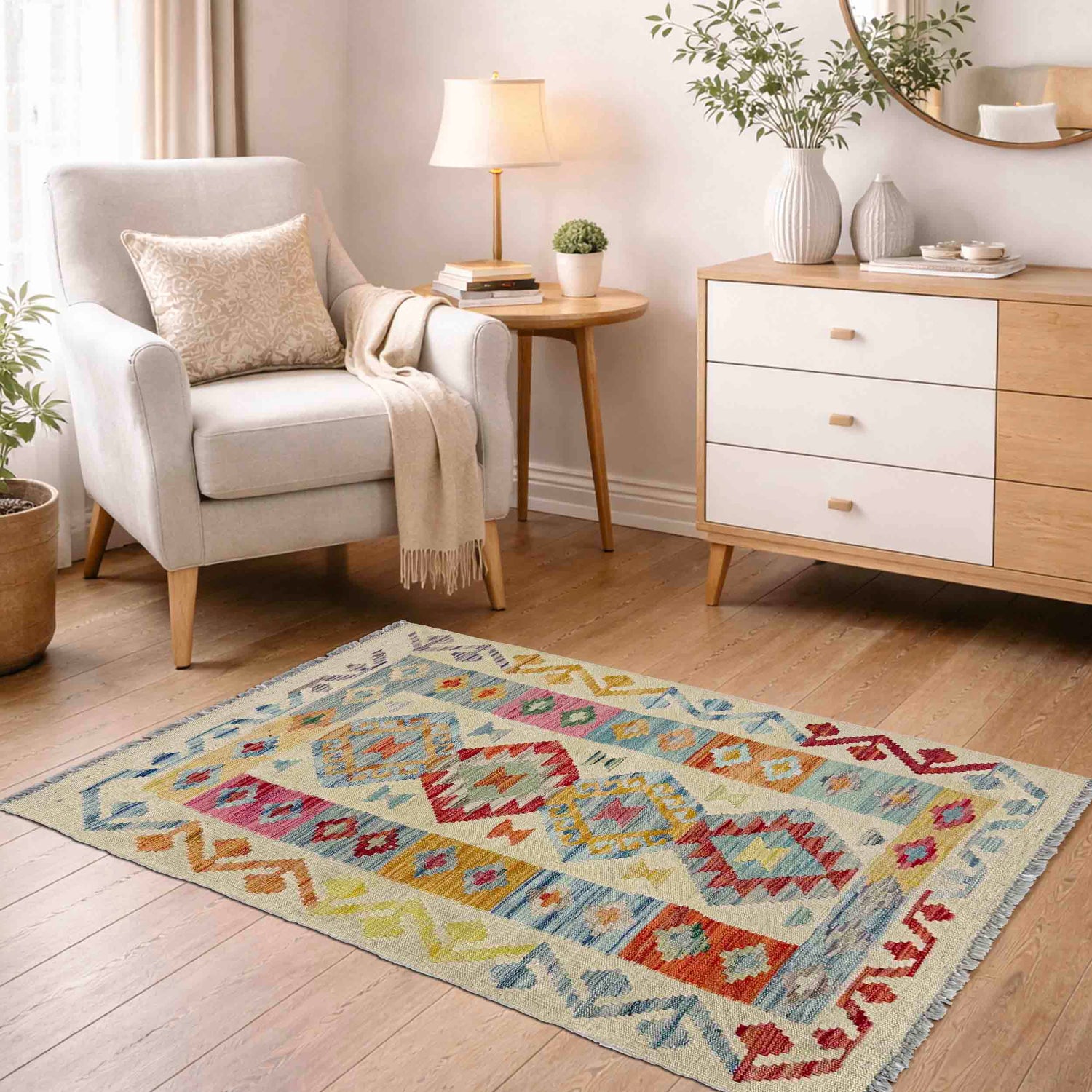 Handmade Vegetable Kelim 2' 7" x 3' 10" (ft) - No. R37896
