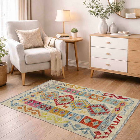 Handmade Vegetable Kelim 2' 7" x 3' 10" (ft) - No. R37896