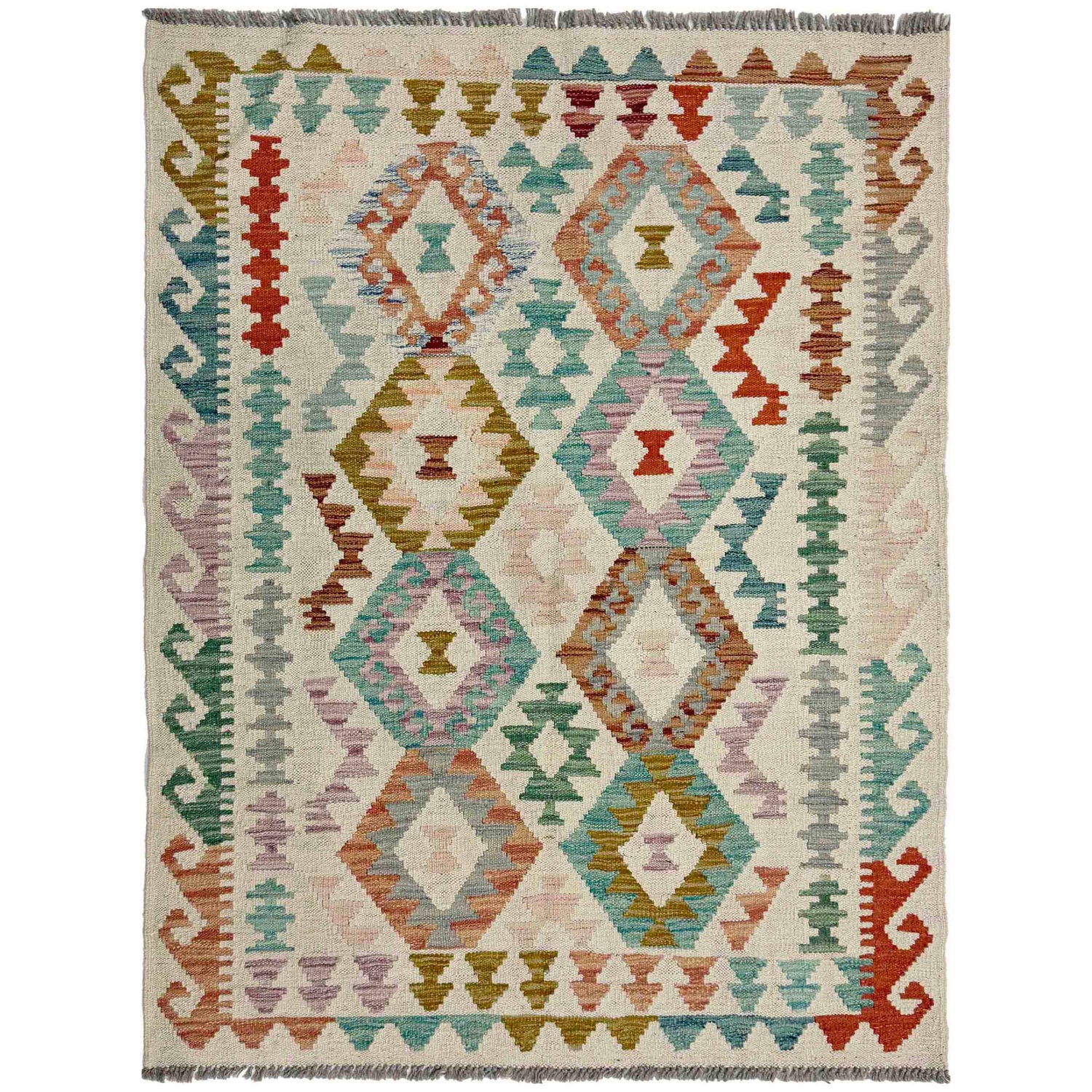 Handmade Vegetable Kilim 3' 7" x 4' 11" (ft) - No. R37898
