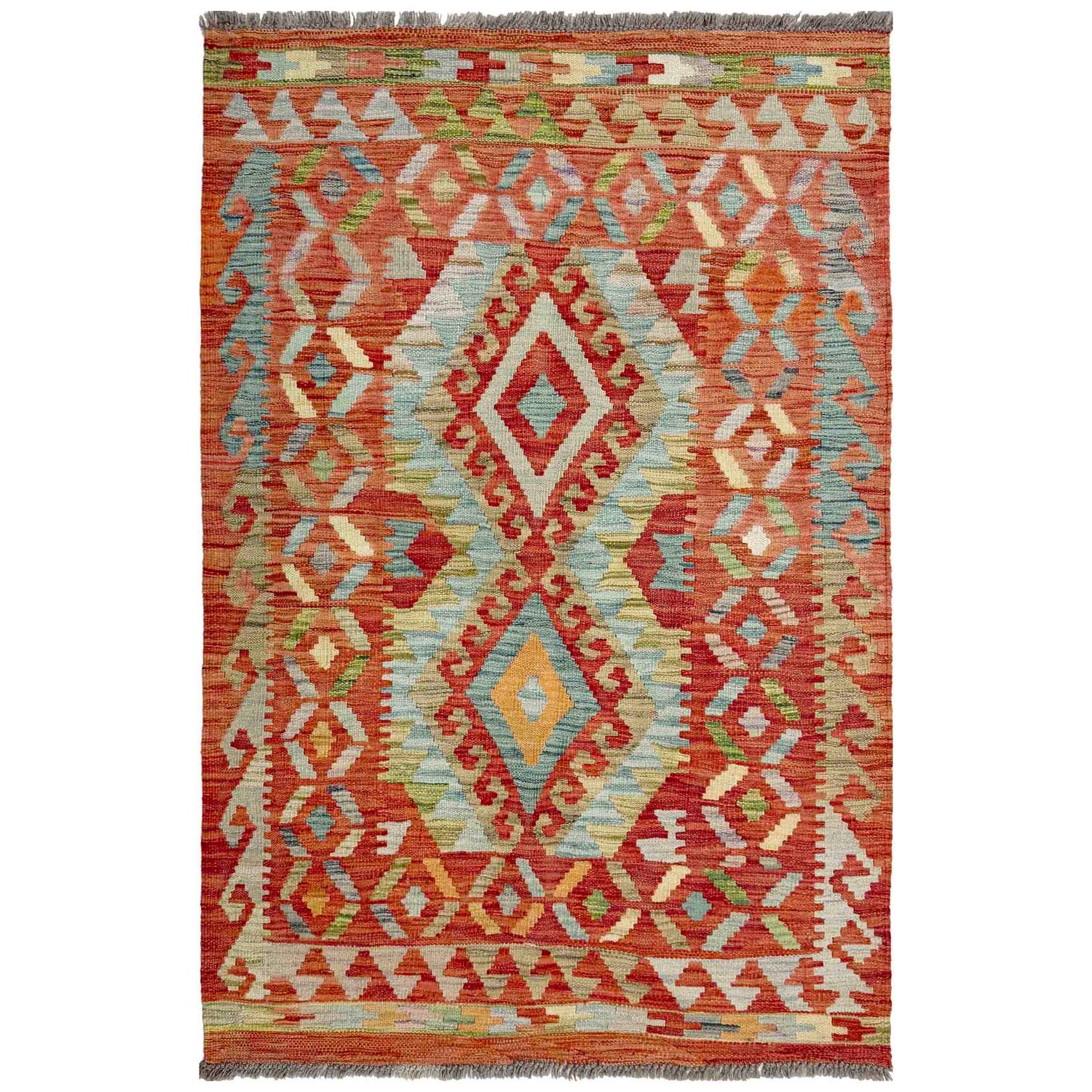 Handmade Vegetable Kilim 3' 5" x 4' 11" (ft) - No. R37901
