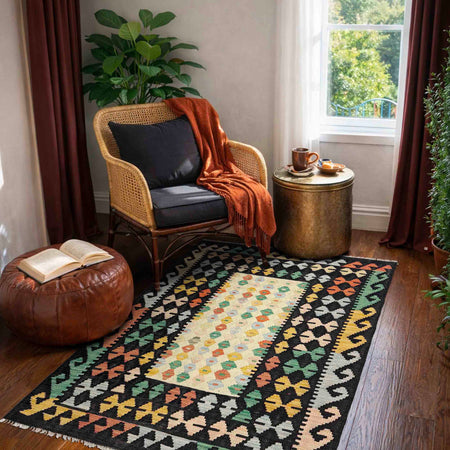 Handmade Vegetable Kelim 3' 7" x 5' 1" (ft) - No. R37902