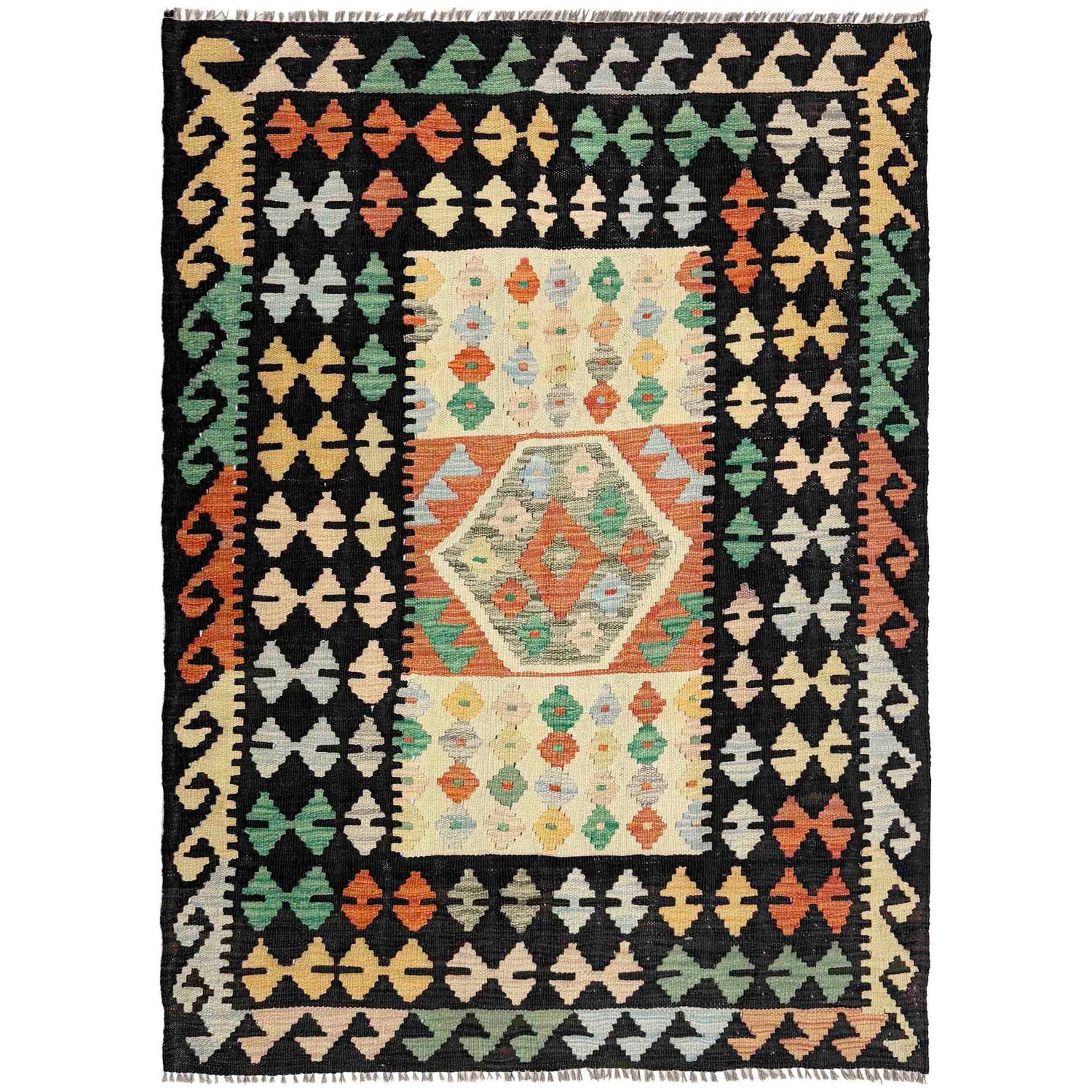 Handmade Vegetable Kilim 3' 6" x 4' 10" (ft) - No. R37907