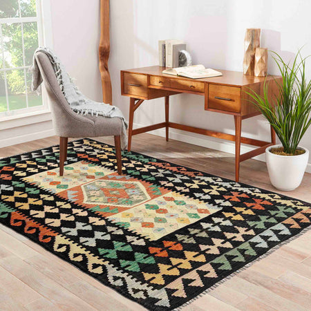 Handmade Vegetable Kilim 3' 6" x 4' 10" (ft) - No. R37907