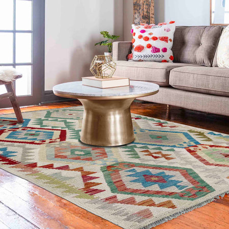 Handmade Vegetable Kelim 3' 5" x 5' 1" (ft) - No. R37909