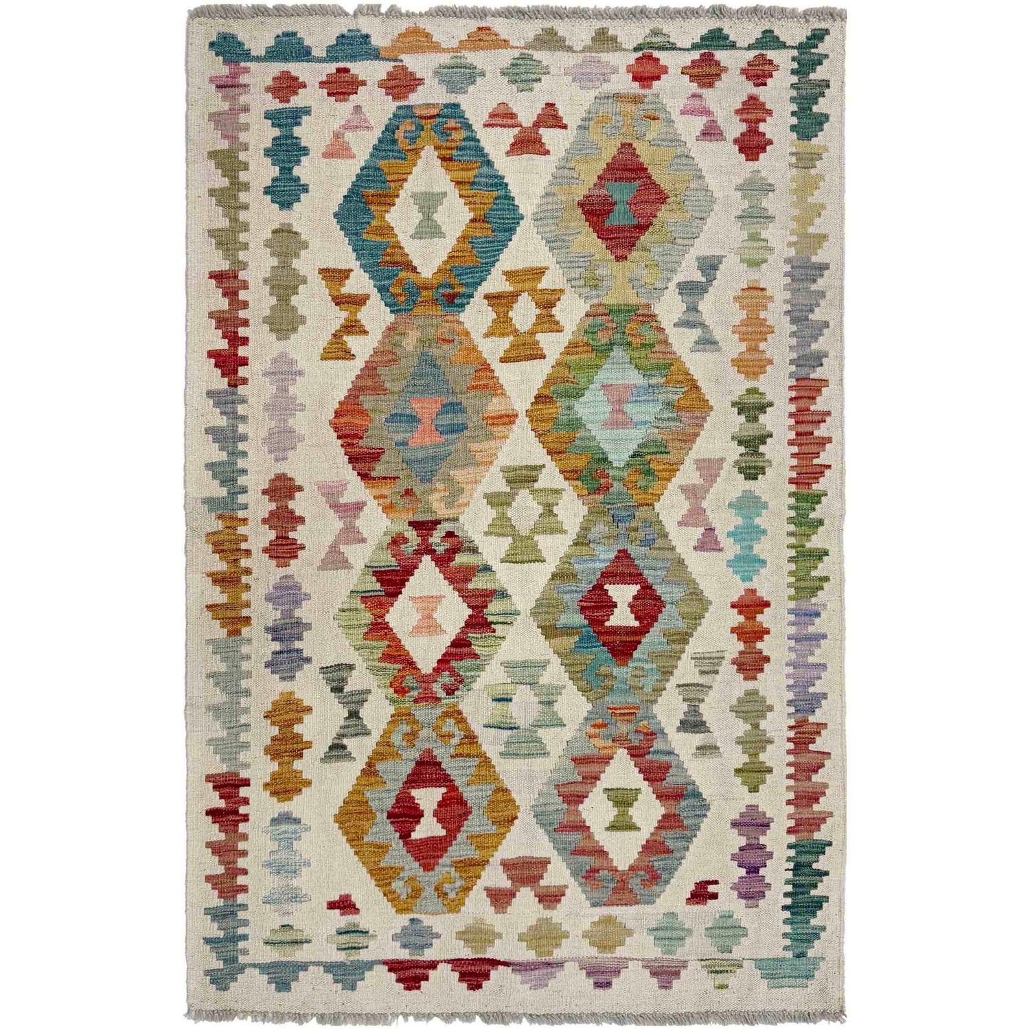 Handmade Vegetable Kilim 3' 2" x 5' 2" (ft) - No. R37918