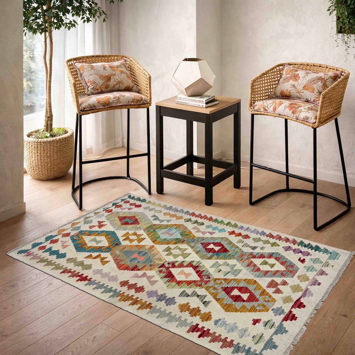 Handmade Vegetable Kilim 3' 2" x 5' 2" (ft) - No. R37918