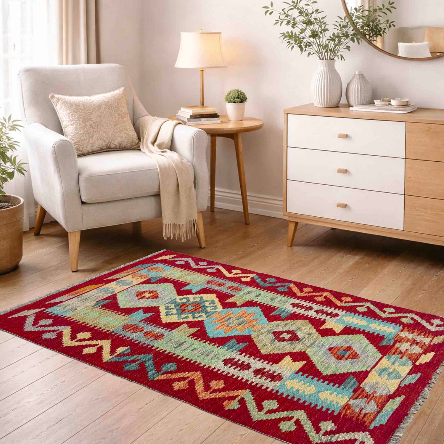 Handmade Vegetable Kelim 2' 6" x 4' 9" (ft) - No. R37919