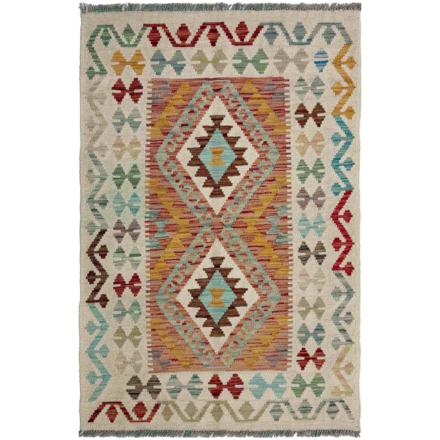 Handmade Vegetable Kelim 2' 9" x 4' 6" (ft) - No. R37920