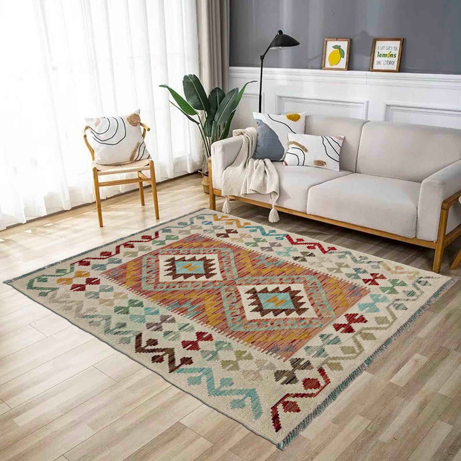 Handmade Vegetable Kelim 2' 9" x 4' 6" (ft) - No. R37920