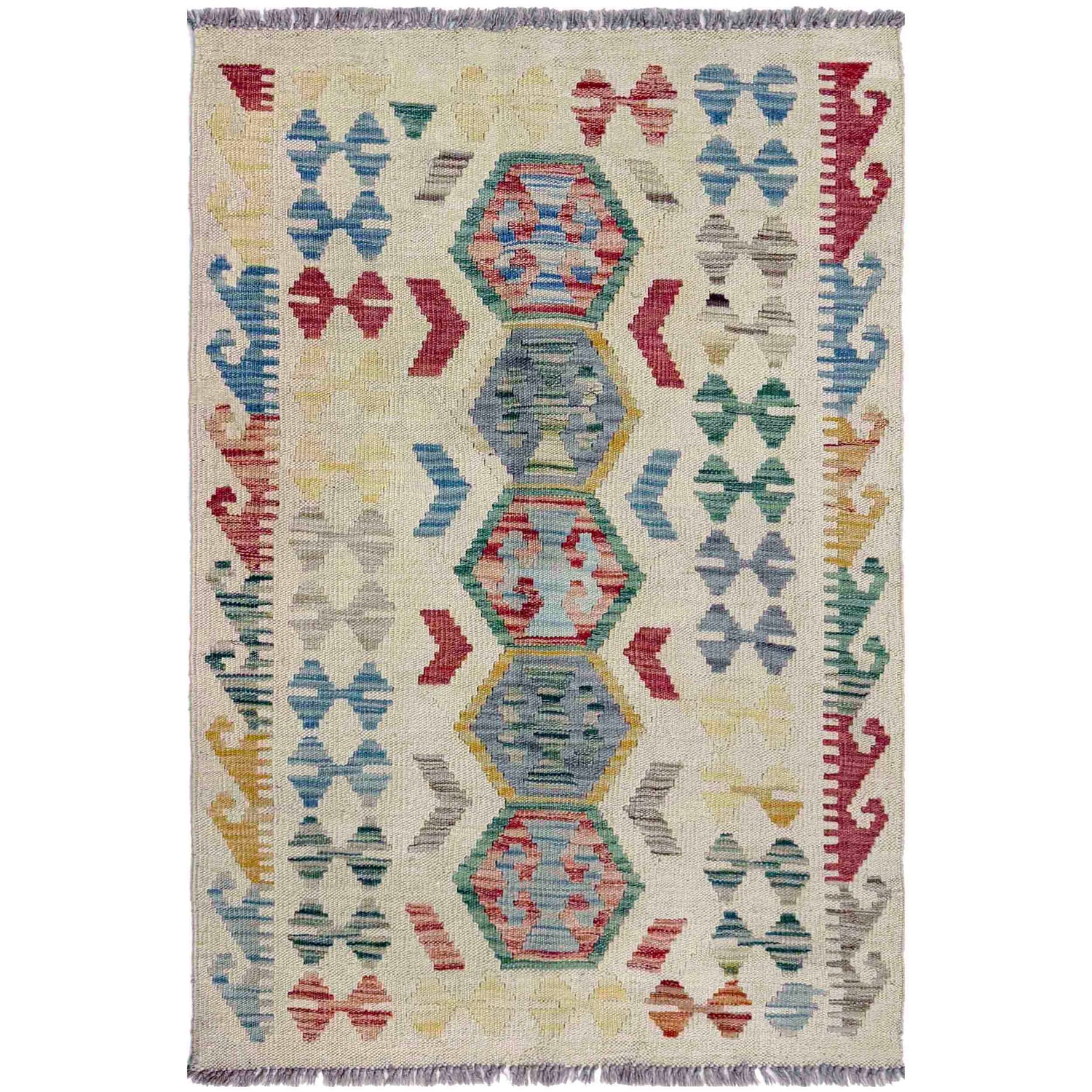 Handmade Vegetable Kilim 2' 8" x 4' 1" (ft) - No. R37921