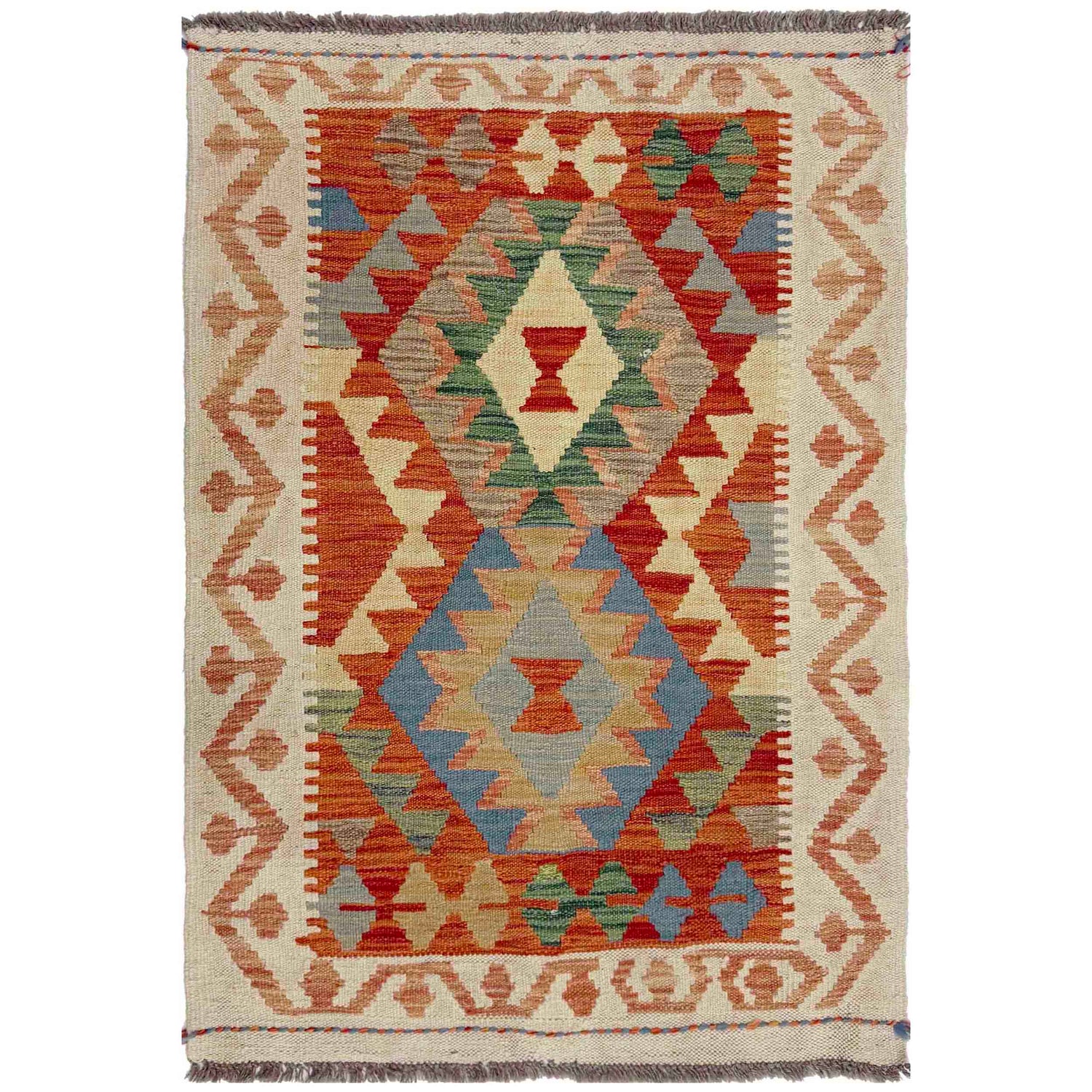 Handmade Vegetable Kelim 2' 9" x 4' 0" (ft) - No. R37922