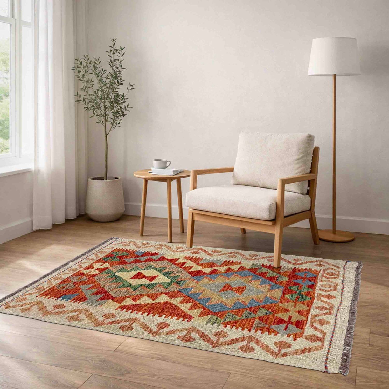 Handmade Vegetable Kelim 2' 9" x 4' 0" (ft) - No. R37922