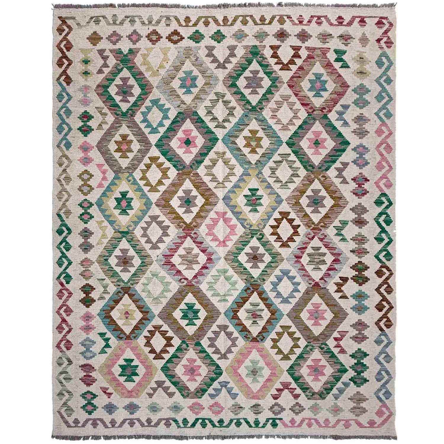 Handmade Vegetable Kilim 5' 11" x 7' 7" (ft) - No. R37934