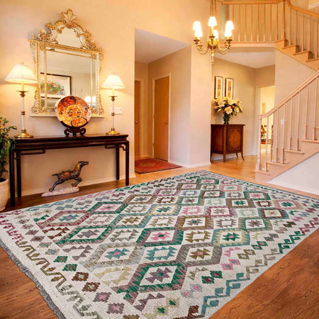 Handmade Vegetable Kilim 5' 11" x 7' 7" (ft) - No. R37934