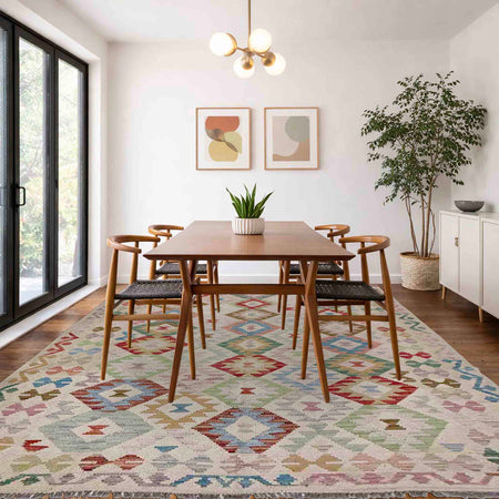 Handmade Vegetable Kelim 5' 7" x 8' 1" (ft) - No. R37957