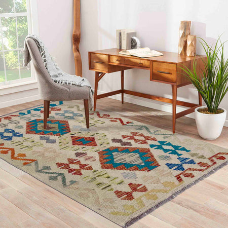 Handmade Vegetable Kilim 2' 5" x 4' 3" (ft) - No. R37958
