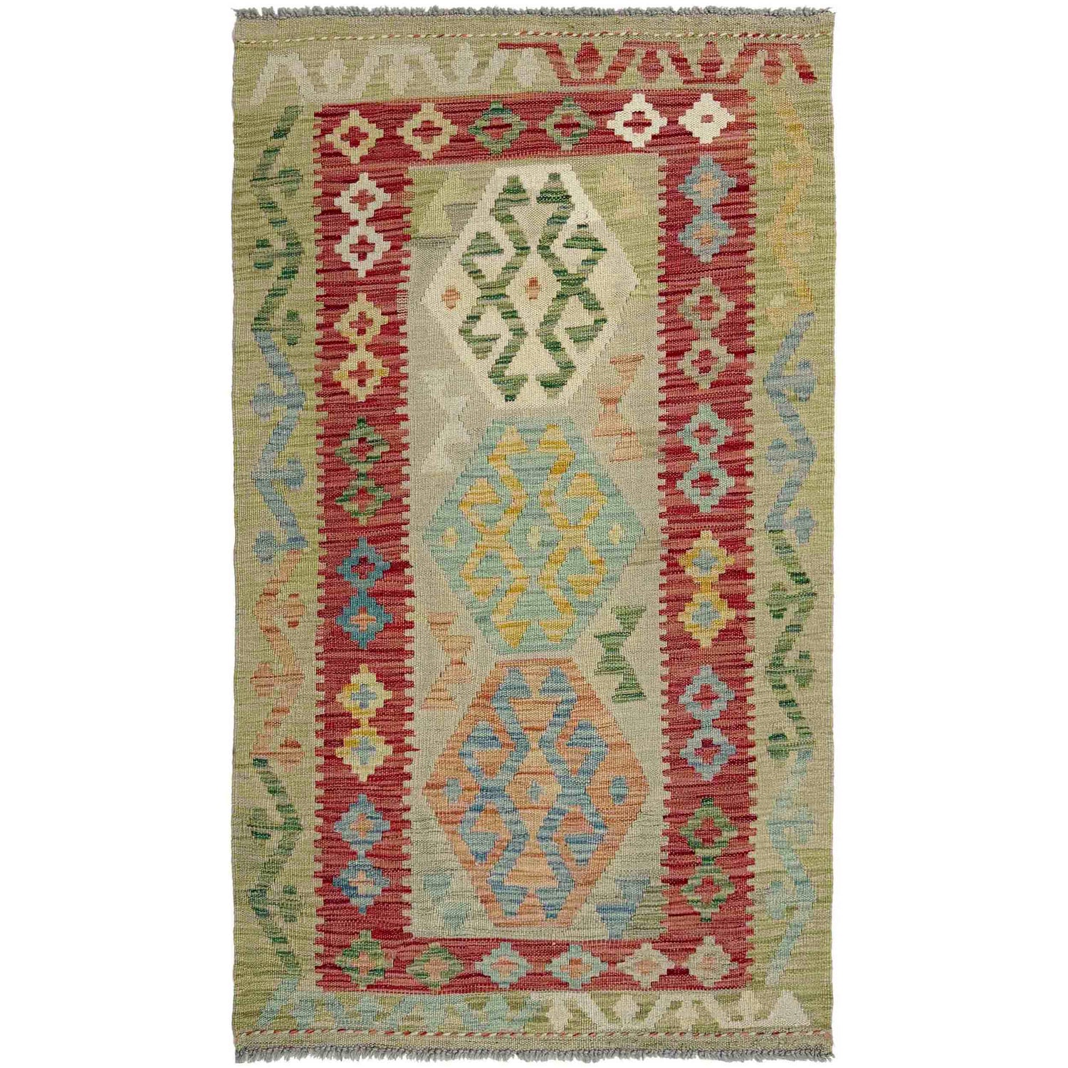 Handmade Vegetable Kilim 2' 9" x 4' 11" (ft) - No. R37960