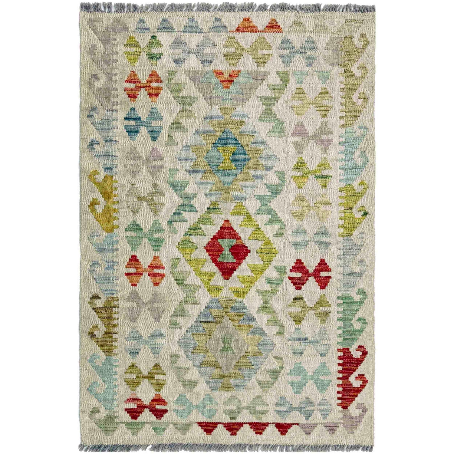 Handmade Vegetable Kilim 2' 9" x 4' 2" (ft) - No. R37963