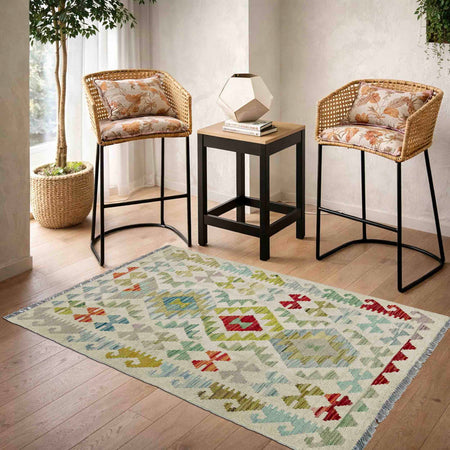 Handmade Vegetable Kilim 2' 9" x 4' 2" (ft) - No. R37963
