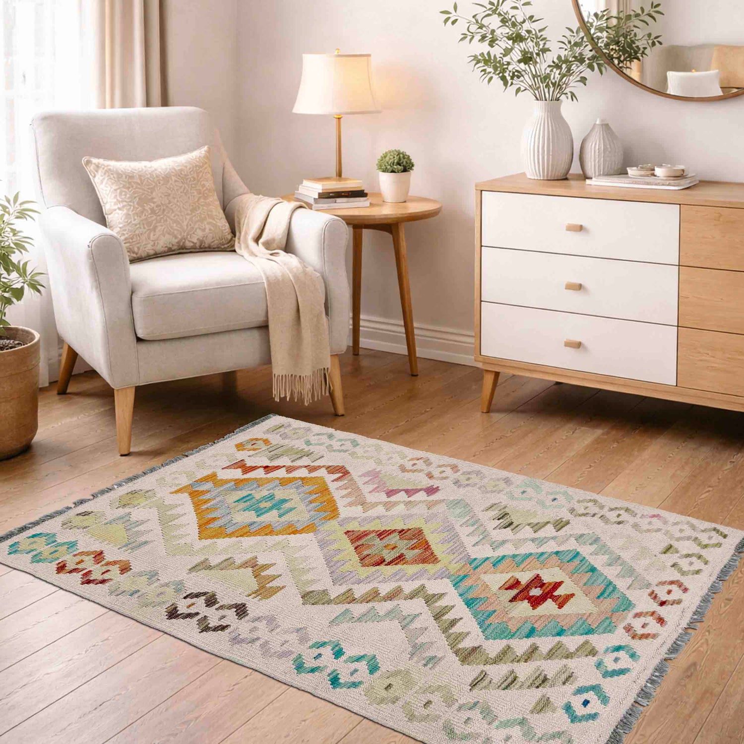 Handmade Vegetable Kelim 2' 7" x 3' 10" (ft) - No. R37964