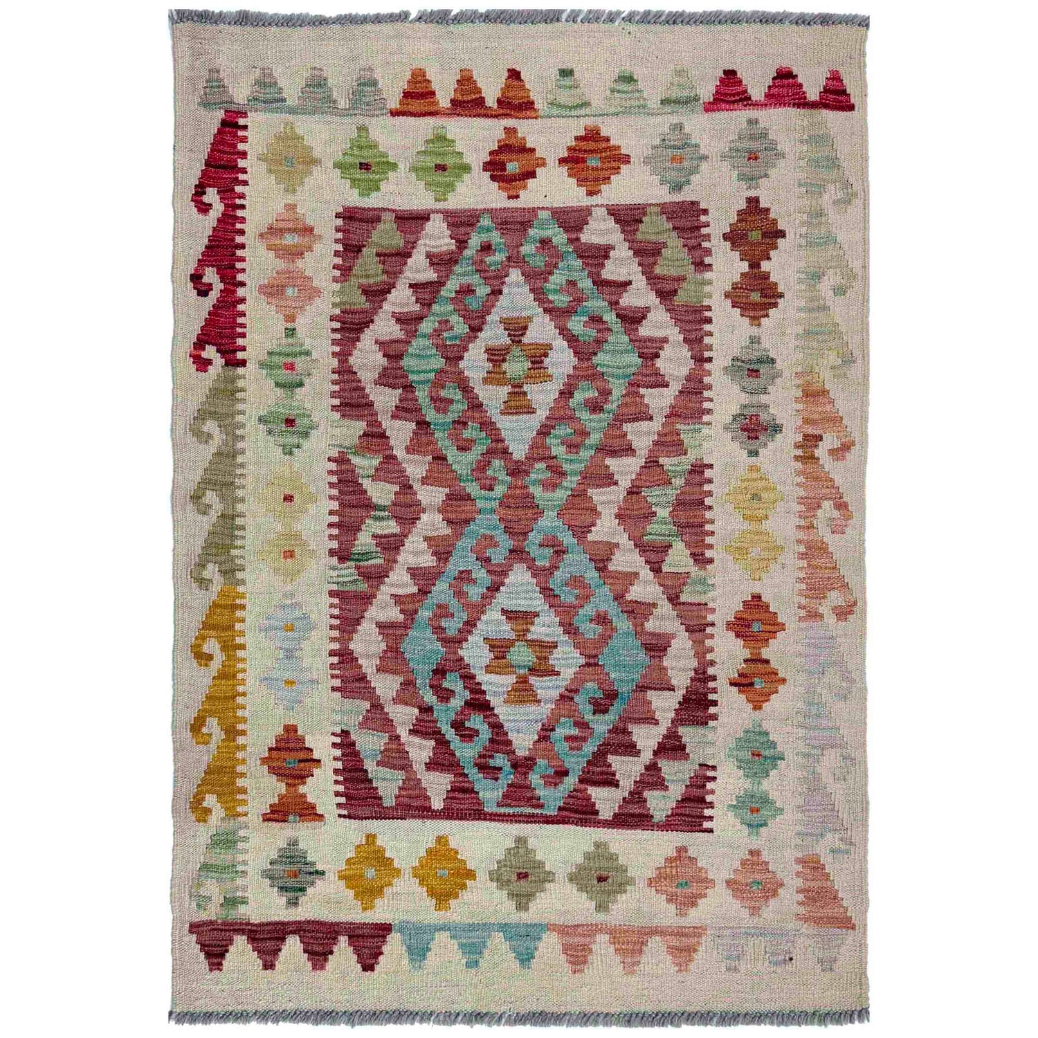 Handmade Vegetable Kilim 2' 11" x 4' 1" (ft) - No. R37965