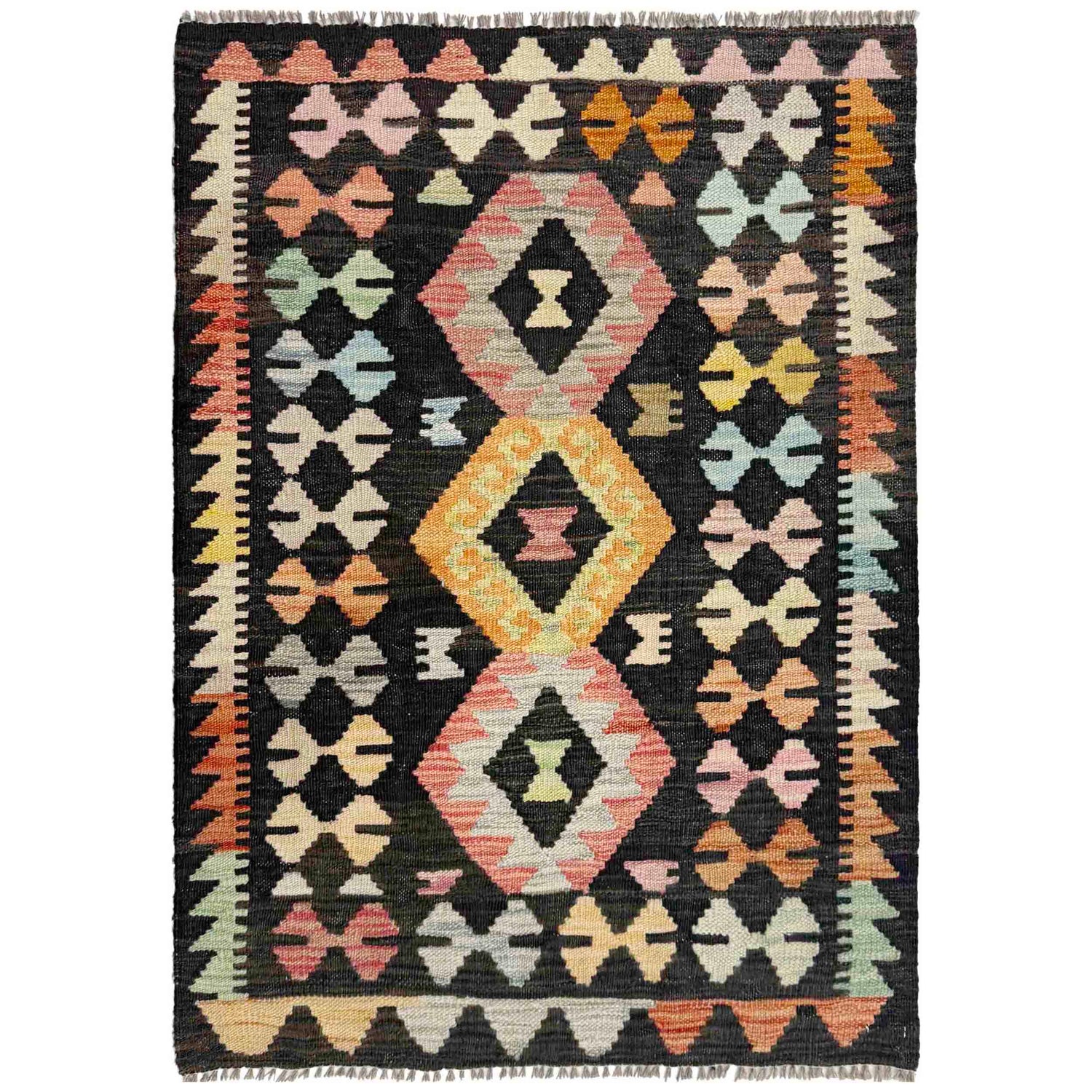 Handmade Vegetable Kelim 2' 8" x 3' 9" (ft) - No. R37966