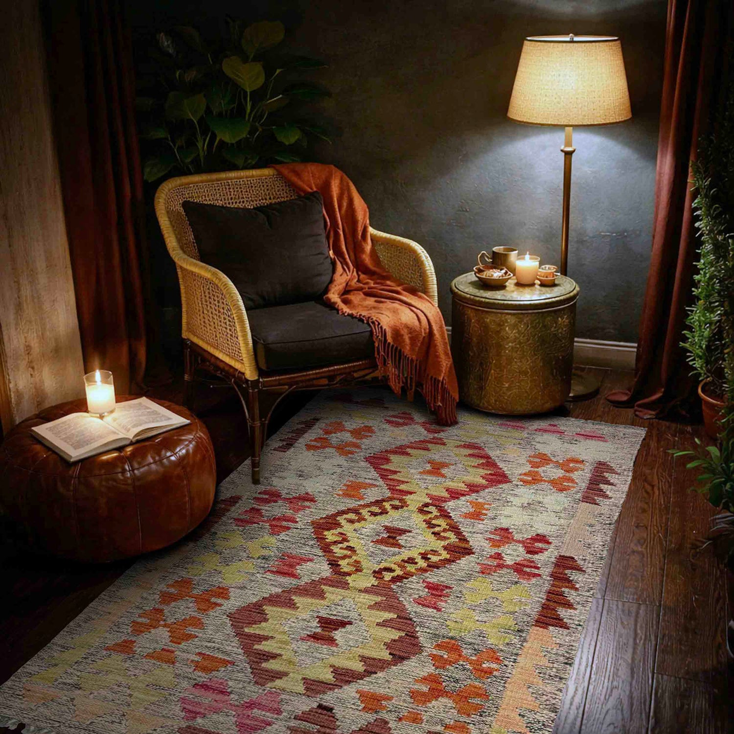 Handmade Vegetable Kilim 2' 6" x 4' 5" (ft) - No. R37968