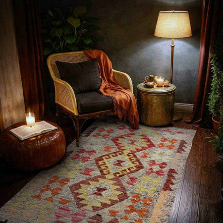 Handmade Vegetable Kilim 2' 6" x 4' 5" (ft) - No. R37968