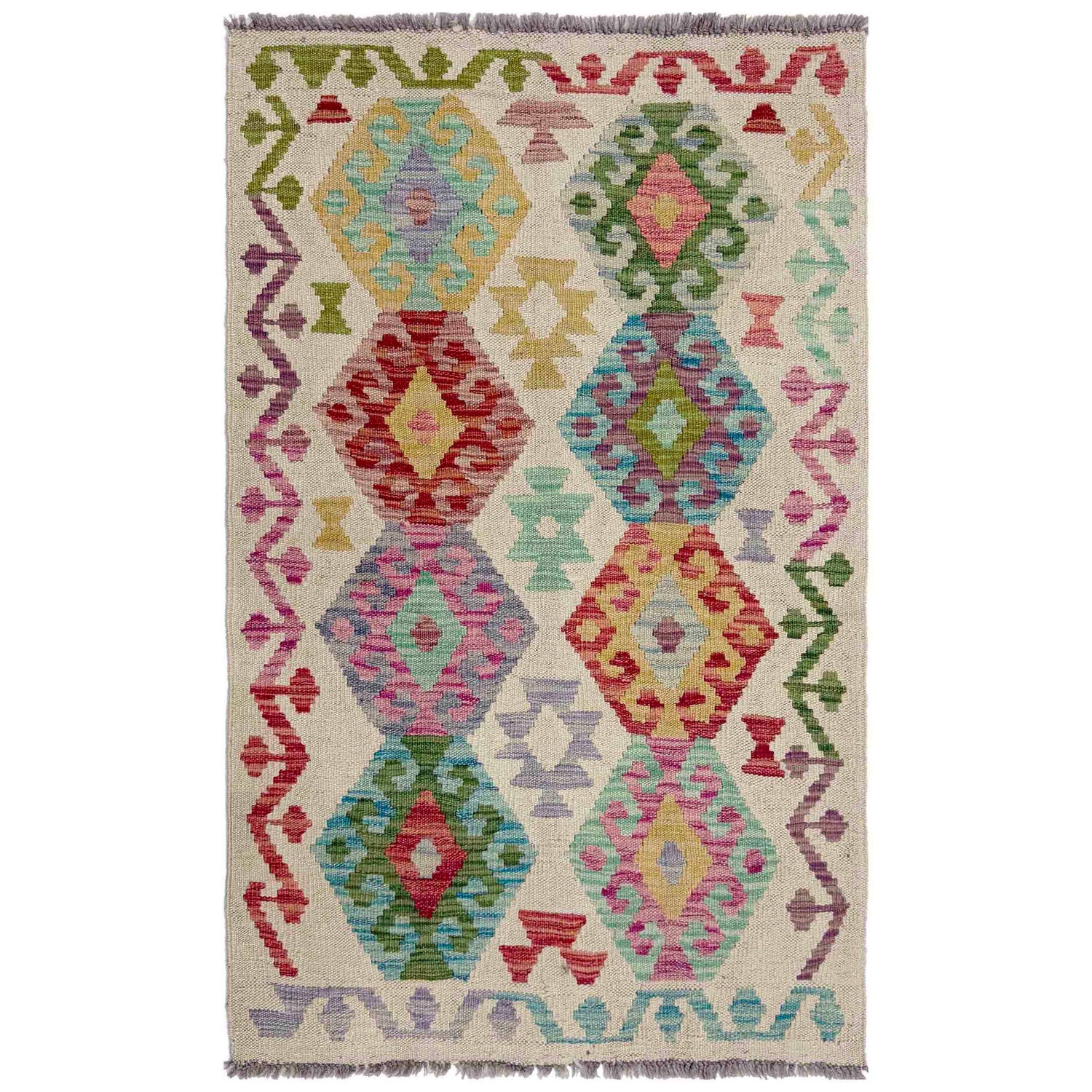 Handmade Vegetable Kelim 2' 6" x 4' 2" (ft) - No. R37972