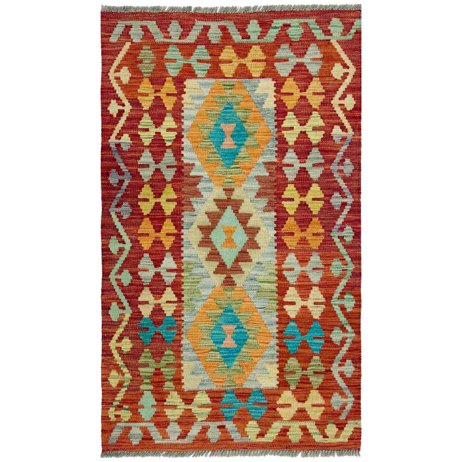 Handmade Vegetable Kilim 2' 7" x 4' 6" (ft) - No. R37973