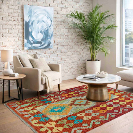 Handmade Vegetable Kilim 2' 7" x 4' 6" (ft) - No. R37973