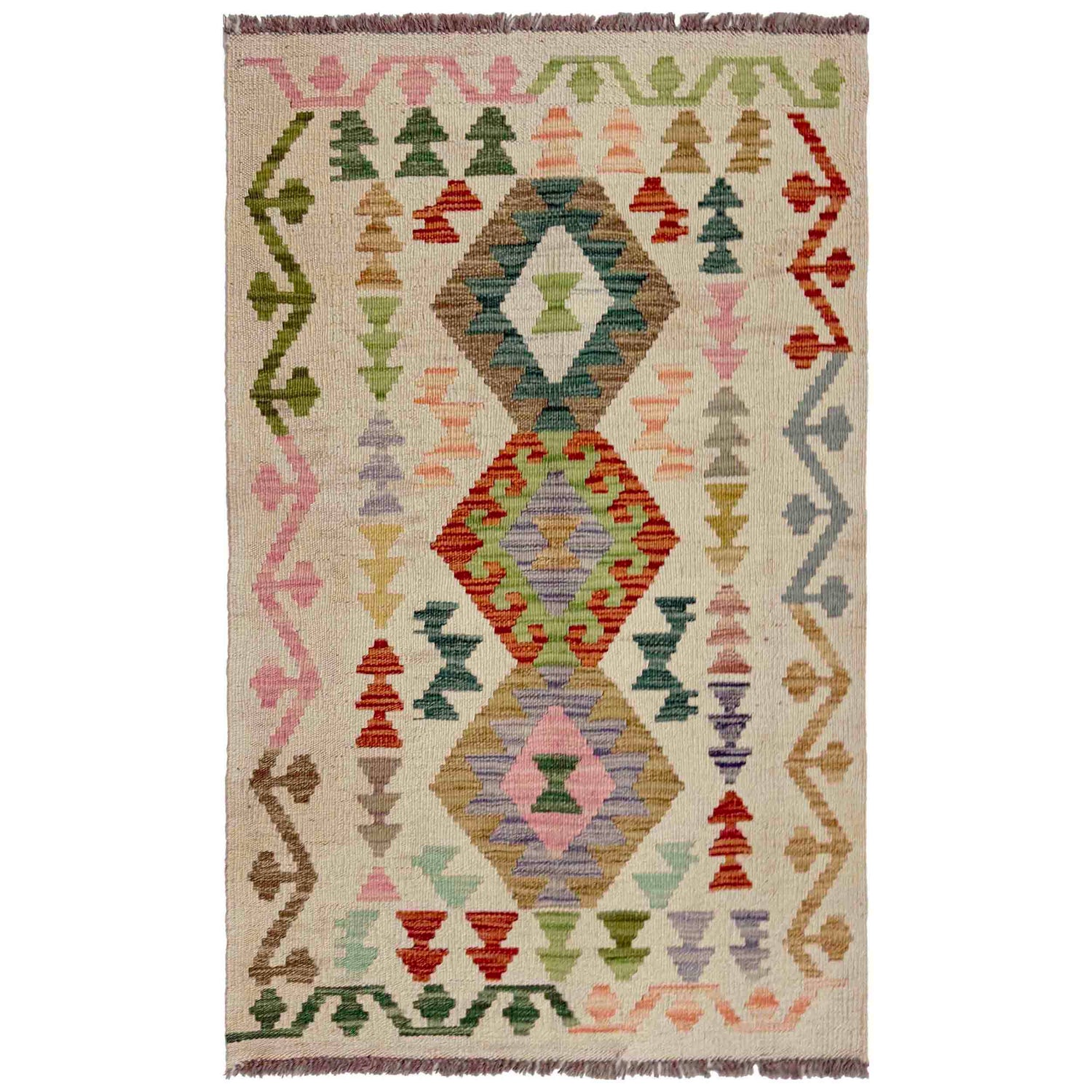 Handmade Vegetable Kelim 2' 7" x 4' 1" (ft) - No. R37974