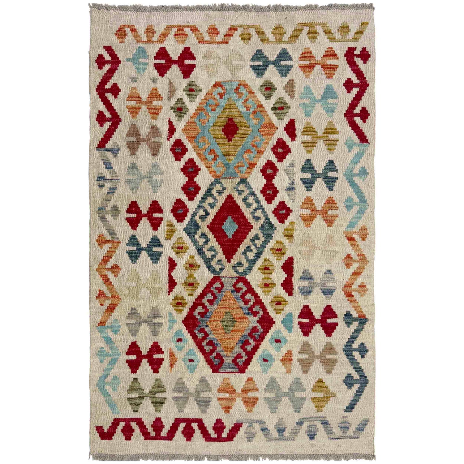 Handmade Vegetable Kelim 2' 7" x 4' 0" (ft) - No. R37976