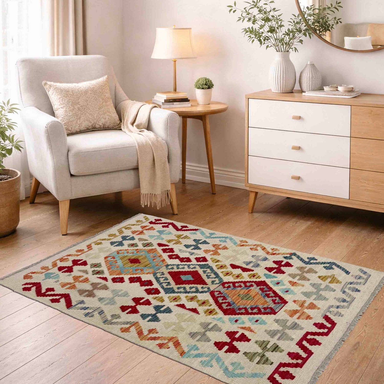 Handmade Vegetable Kelim 2' 7" x 4' 0" (ft) - No. R37976