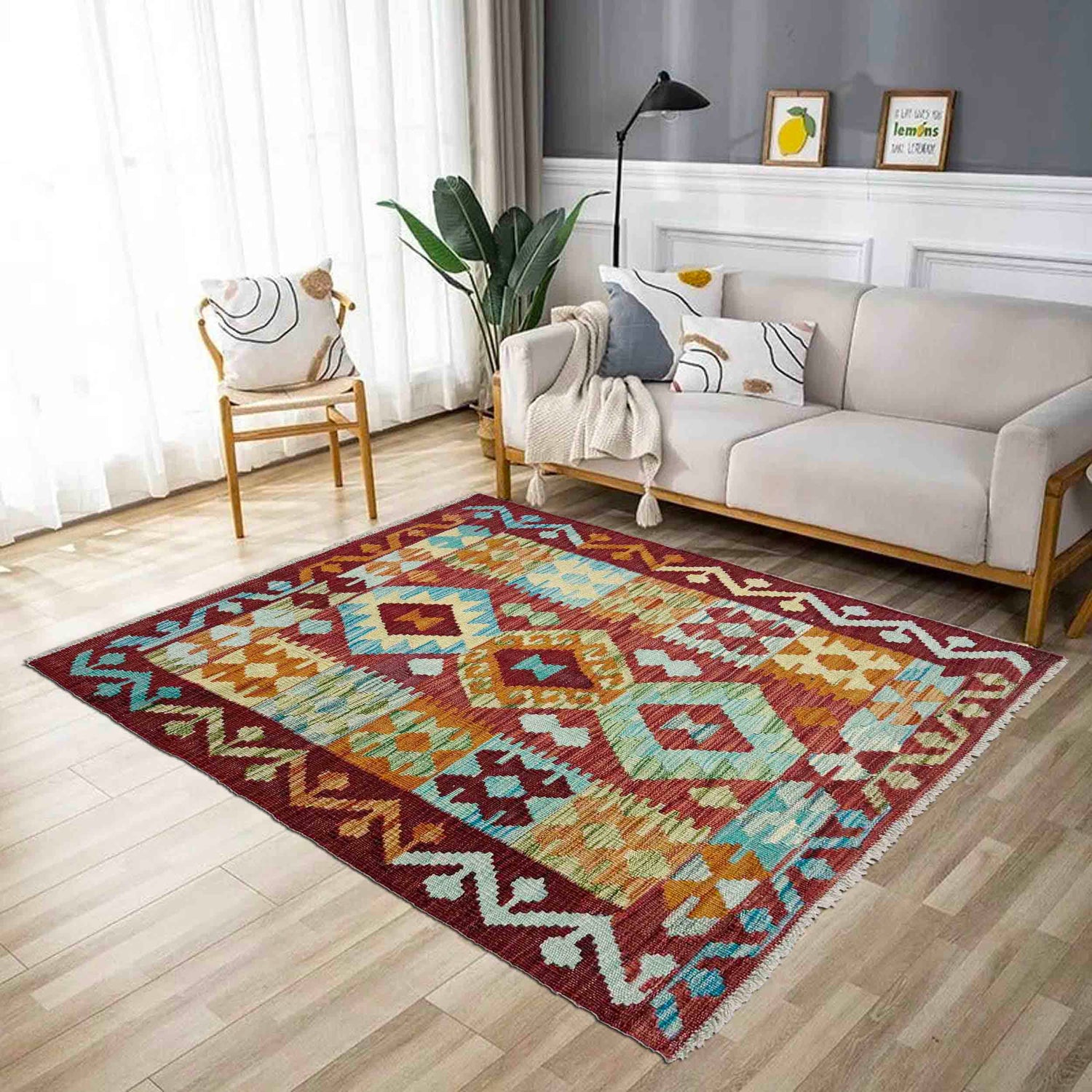 Handmade Vegetable Kilim 2' 9" x 3' 11" (ft) - No. R37977