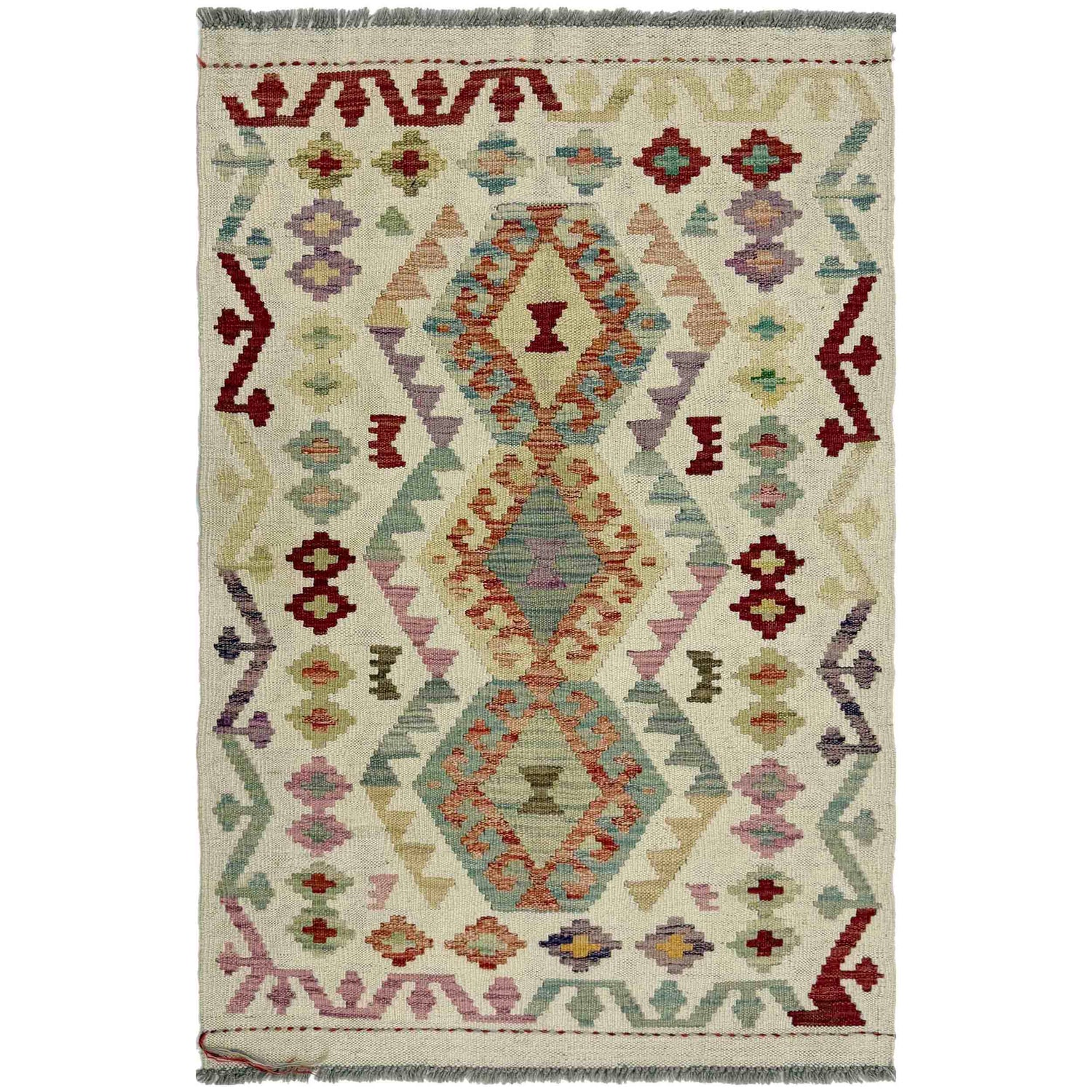 Handmade Vegetable Kelim 2' 9" x 4' 3" (ft) - No. R37978