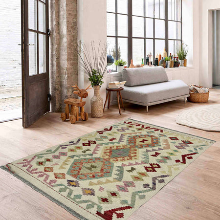 Handmade Vegetable Kelim 2' 9" x 4' 3" (ft) - No. R37978