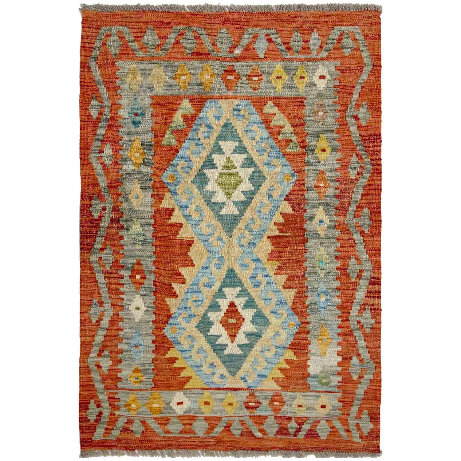 Handmade Vegetable Kilim 2' 9" x 4' 0" (ft) - No. R37979