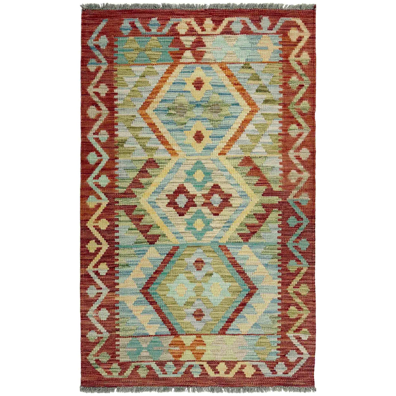 Handmade Vegetable Kelim 2' 7" x 4' 4" (ft) - No. R37981
