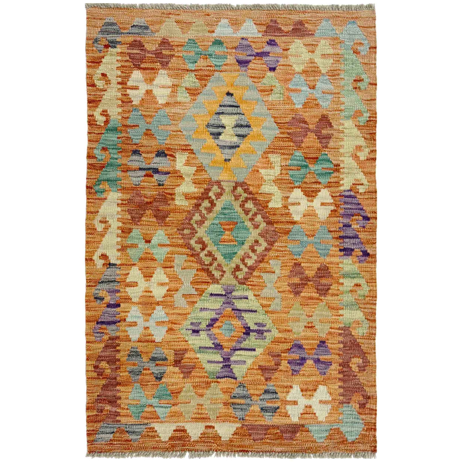 Handmade Vegetable Kilim 2' 7" x 4' 0" (ft) - No. R37984