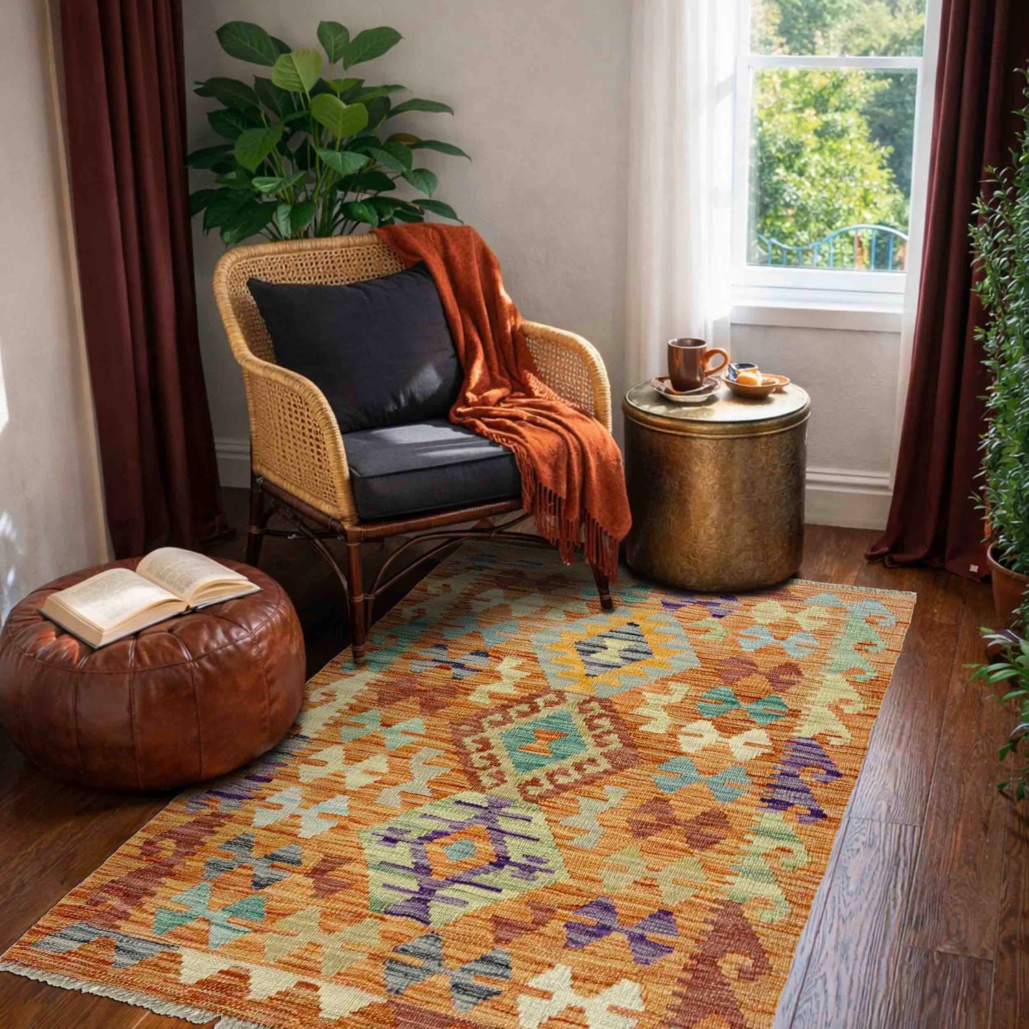 Handmade Vegetable Kilim 2' 7" x 4' 0" (ft) - No. R37984