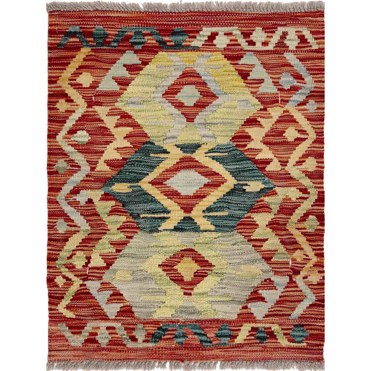 Handmade Vegetable Kilim 1' 10" x 2' 5" (ft) - No. R37997