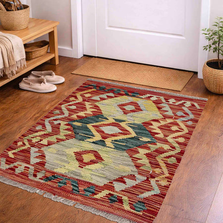 Handmade Vegetable Kilim 1' 10" x 2' 5" (ft) - No. R37997
