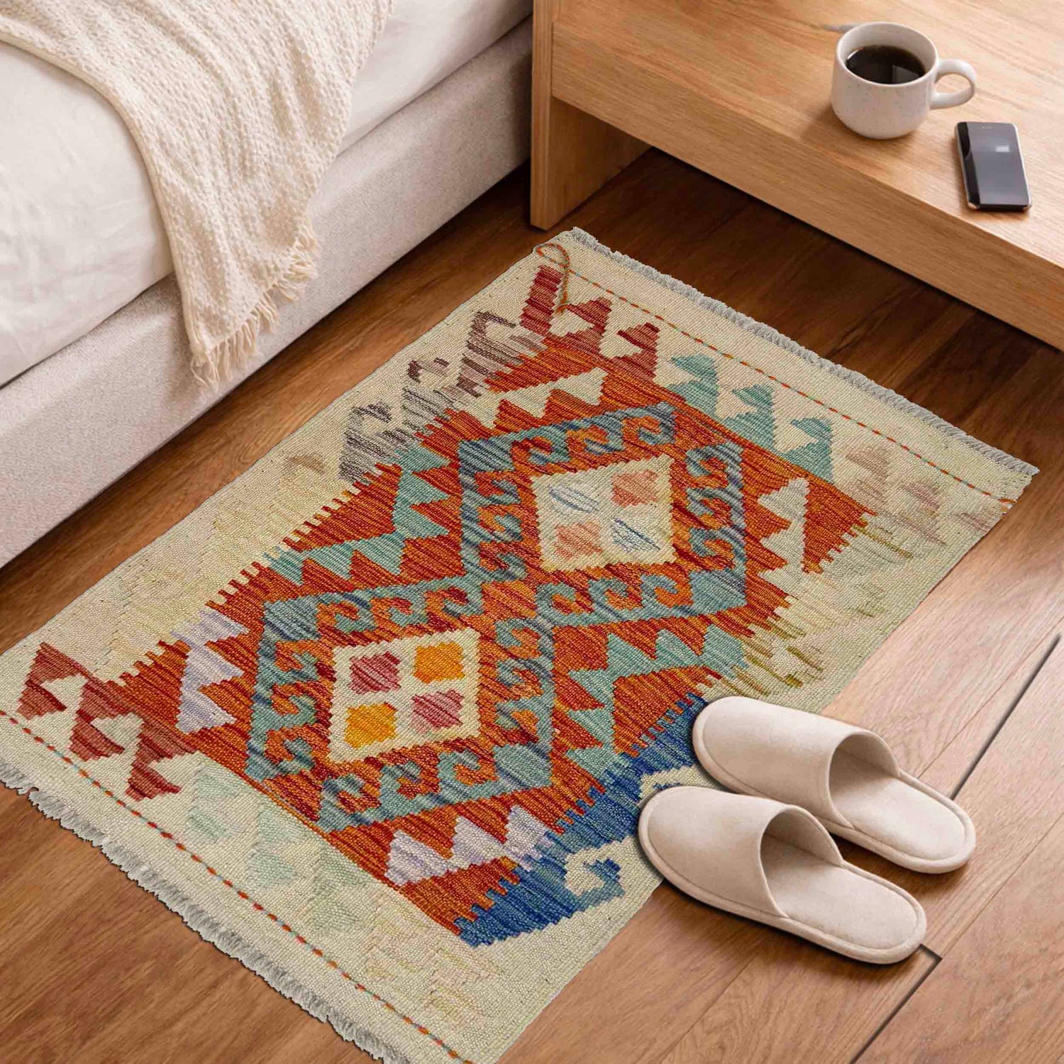 Handmade Vegetable Kilim 2' 0" x 2' 9" (ft) - No. R38001