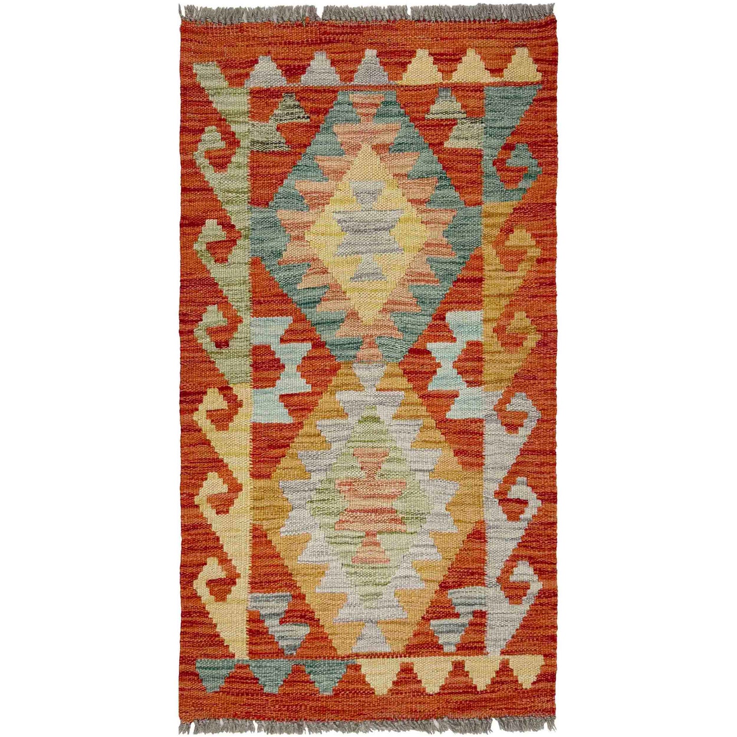 Handmade Vegetable Kilim 1' 8" x 3' 0" (ft) - No. R38004